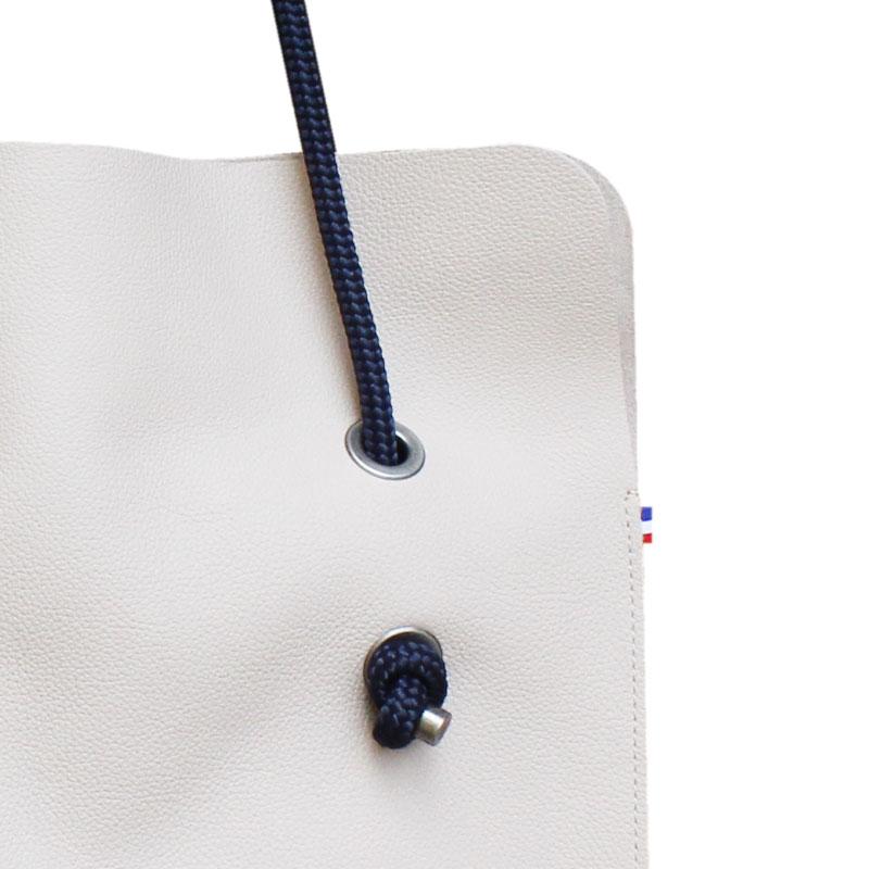 Sac Divine CUIR lisse Beige | Anse Encre sombre - AMWA and CO