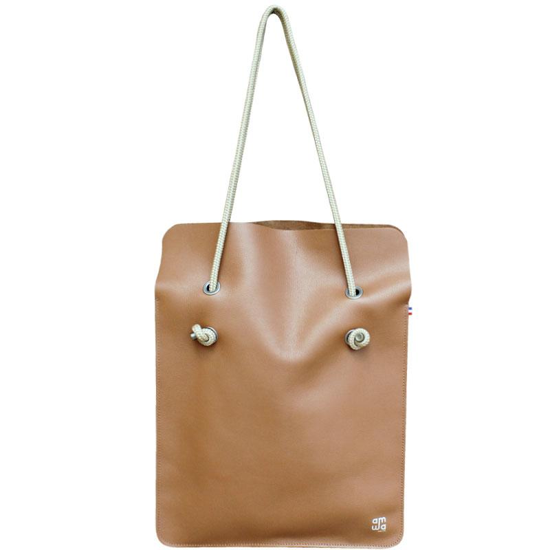 Sac Divine CUIR lisse Grizzly | Anse Grege - AMWA and CO