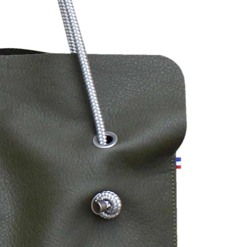 Sac Divine CUIR lisse Vert Fôret | Anse Silver - AMWA and CO