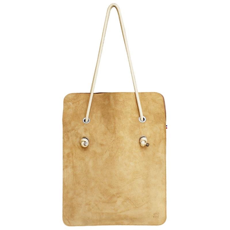 Sac Divine CUIR suede Beige Limon | Anse Sable - AMWA and CO