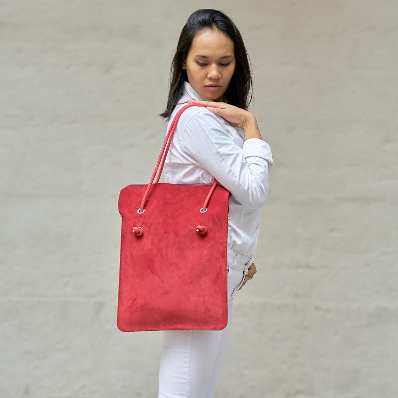 Sac Divine CUIR suede Grenade | Anse Capucine - AMWA and CO