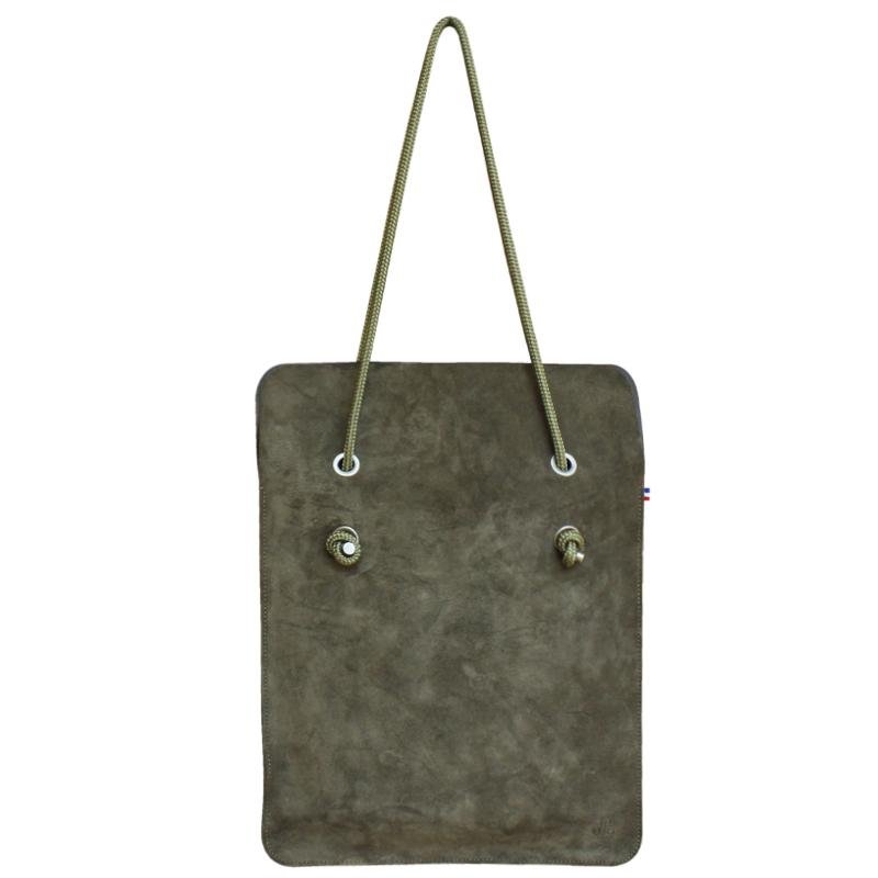 Sac Divine CUIR suede Vert Olive | Anse Olive - AMWA and CO