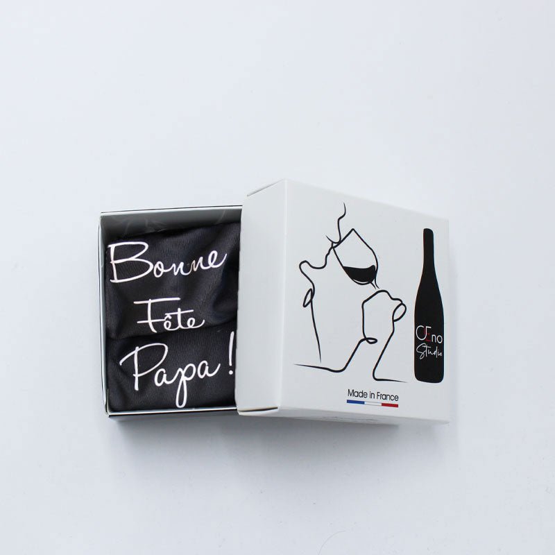 Set de 2 Cache-bouteilles - Marquage Blanc "BONNE FÊTE PAPA & SUPER PAPA" - AMWA and CO