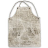 Tablier japonais mixte en toile recyclée, bretelles croisées Taupe au dos, made in France.